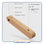 آویز کلید هوشمند چوبی با نور LED - Image 5